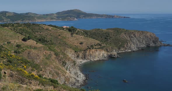 The  cap Rederis between Banyuls sur Mer and Cerbere, Pyrenees Oriantales department, France