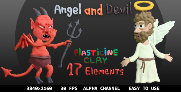 Angel And Devil Plasticine Clay (17 Elements)