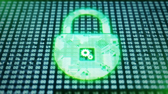 Padlock Circuit As a Symbol of Information Protection alt