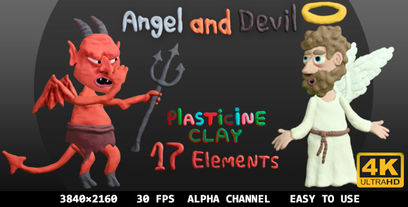Angel And Devil Plasticine Clay (17 Elements) 4K