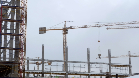 Construction Crane Working Tower Building alt