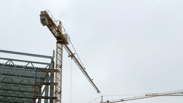 Construction Crane Working Tower Building alt