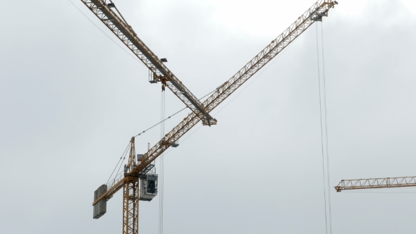 Construction Crane Working Tower Building alt