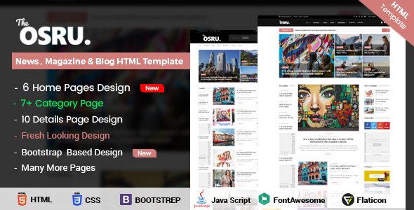 OSRU - News, Blog & Magazine HTML Template