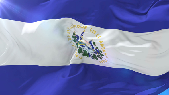 Flag of El Salvador Waving