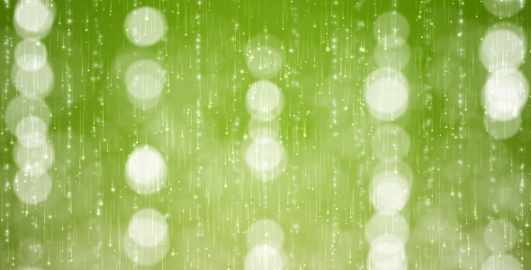 Particles Bokeh on Green Background
