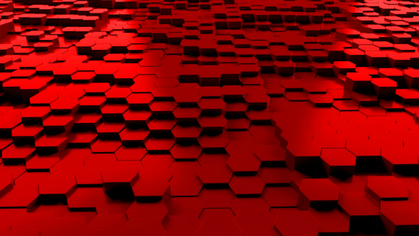 Red Hexagon Background Random Motion Loop