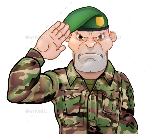 Saluting Soldier Cartoon
