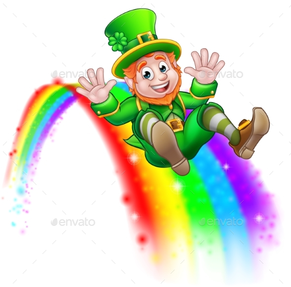 St Patricks Day Leprechaun Rainbow Slide