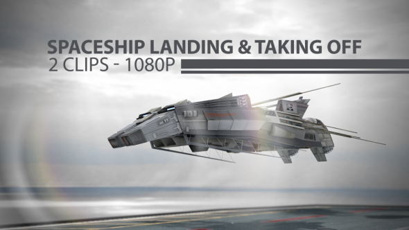 Sci-Fi Spacecraft Landing and Taking off alt