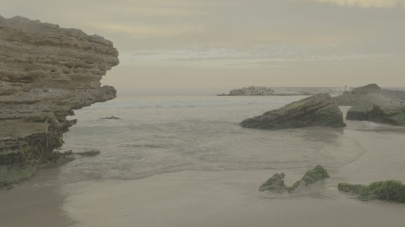 Sea Waves Splashing on the Rocks