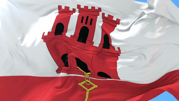 Flag of Gibraltar Waving
