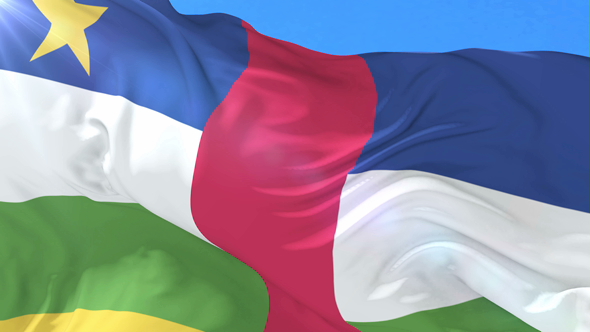 Flag of the Central Africa Republic Waving