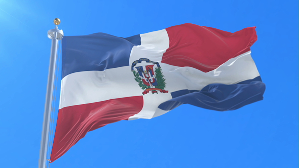 Flag of the Dominican Republic Waving