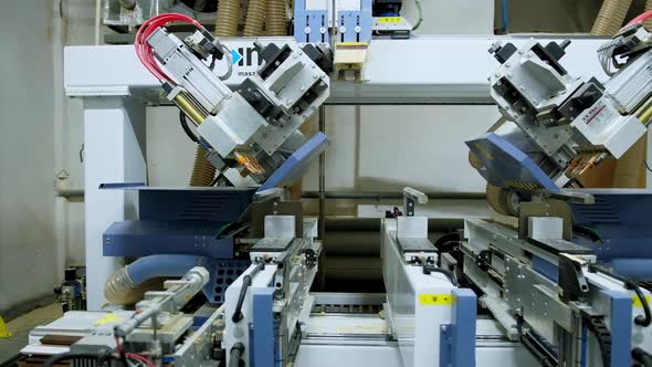 Automated equipment inside the workshop. 