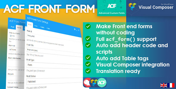 ACF Front Form with Visual Composer and WPBackery Integration