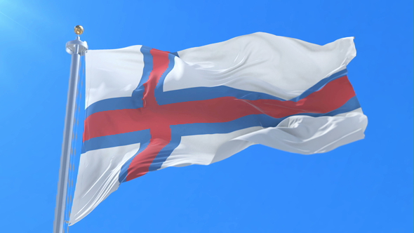 Flag of the Faroe Islands Waving