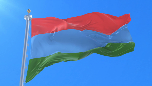 Flag of the Republic of Karelia Waving