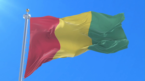 Flag of Guinea Waving