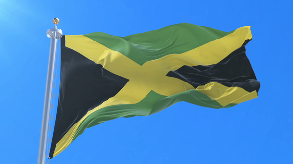 Flag of Jamaica Waving