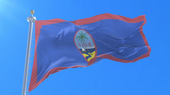 Flag of Guam Waving