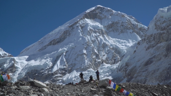 Tourists Near Mount Everest