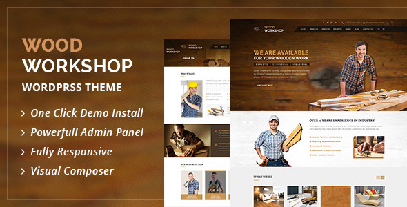 Wood Workshop - Carpenter and Craftsman WordPress theme