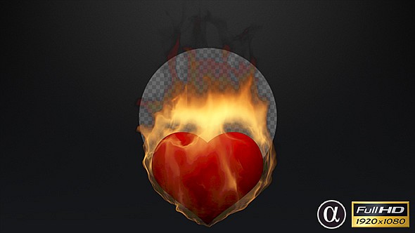 3D Heart On Fire alt