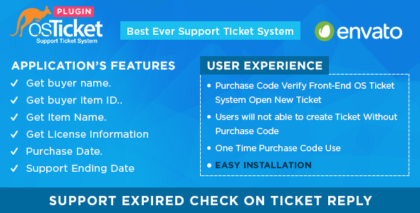 Envato Purchase Code Verifier For OsTicket System