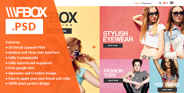 Fbox Fashion E Commerce PSD Web Template