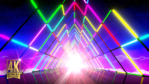 VJ 80's Triangle Neon Tunnel alt