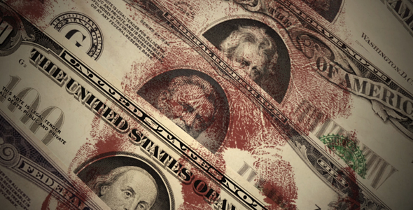 Dollar Bills - Dramatic Loop - Bloody Banknotes