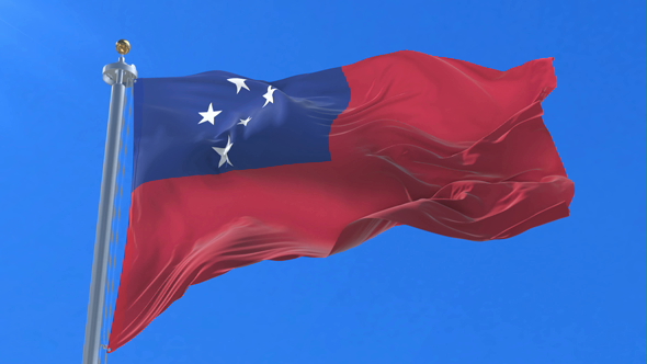Flag of Samoa Waving