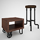 Industrial Steel Pipe Stool and sofa side-table - 3DOcean Item for Sale