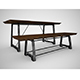 Mead Dining Table and Bench - 3DOcean Item for Sale