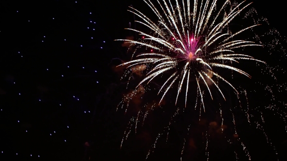 Colorful Fireworks Exploding in the Night Sky. Celebrations and Events in Bright Colors.