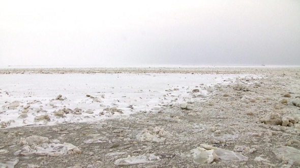 View of Arctic Ice Sea From the Port