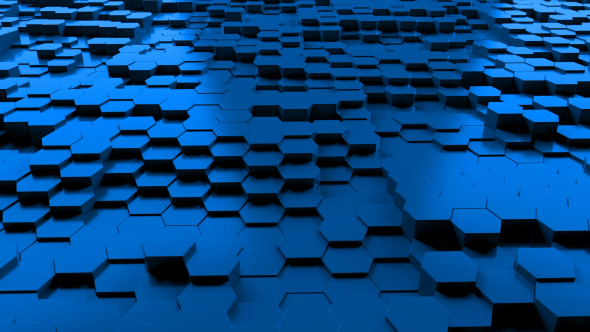 Blue Hexagon Background Random Motion Loop