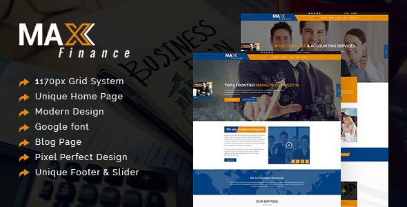 Max Finance - Business, Finance and Professional Services PSD Template