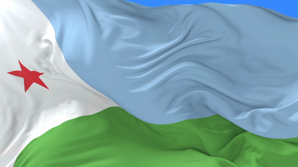 Flag of Djibouti Waving