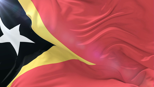 Flag of East Timor Waving