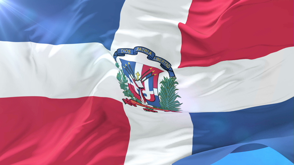 Flag of the Dominican Republic Waving