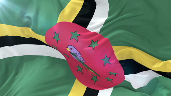 Flag of Dominica Waving