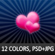 12 Valentine hearts backgrounds - GraphicRiver Item for Sale