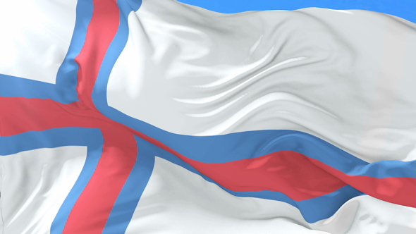 Flag of the Faroe Islands Waving