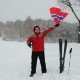 Happy Man Sport Fan Waving Flag of Norway Outdoors - VideoHive Item for Sale