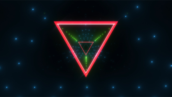 Neon Triangle Tunnel Loop Background