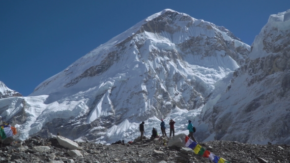 Tourists Near Mount Everest