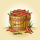 Retro Bucket of Chili Peppers - GraphicRiver Item for Sale