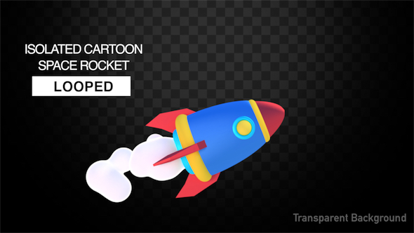 Isolated Cartoon Space Rocket